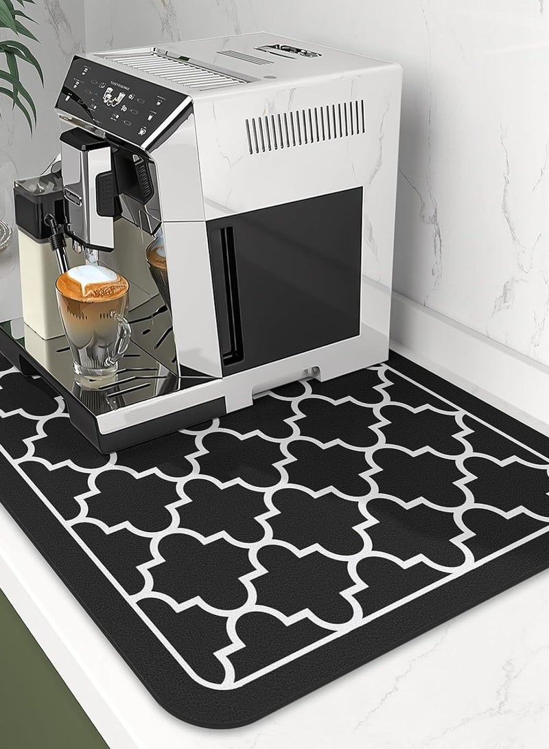 سجادة القهوة، سجادة تجفيف ماكينة القهوة ذات قاعدة مطاطية غير قابلة للانزلاق، سجادة سريعة الجفاف لماكينة القهوة والمطبخ والحوض وأدوات المائدة - Image 1