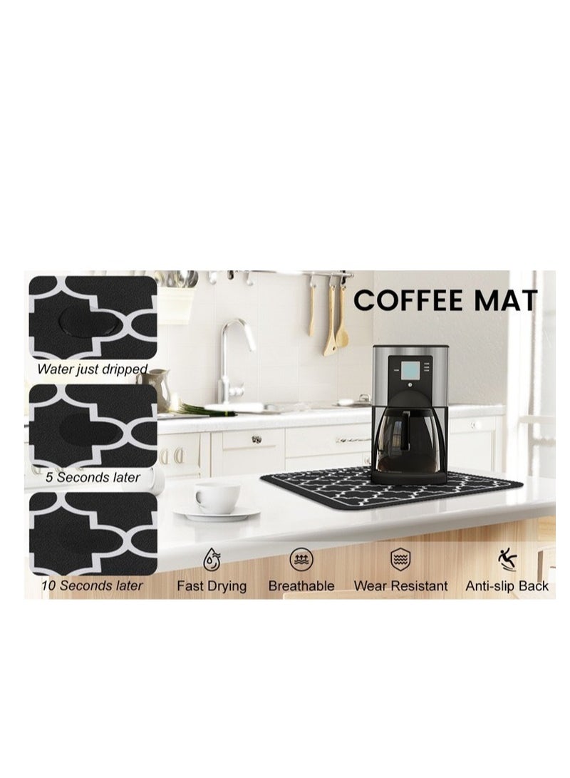 سجادة القهوة، سجادة تجفيف ماكينة القهوة ذات قاعدة مطاطية غير قابلة للانزلاق، سجادة سريعة الجفاف لماكينة القهوة والمطبخ والحوض وأدوات المائدة - Image 4