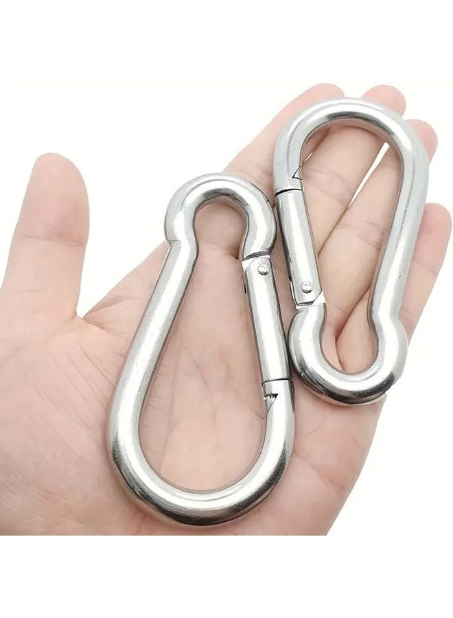 4 قطع من خطاطيف الينابيع الفولاذية المقاومة للصدأ D الشكل الثقيلة من نوع 304 فضي - Image 2