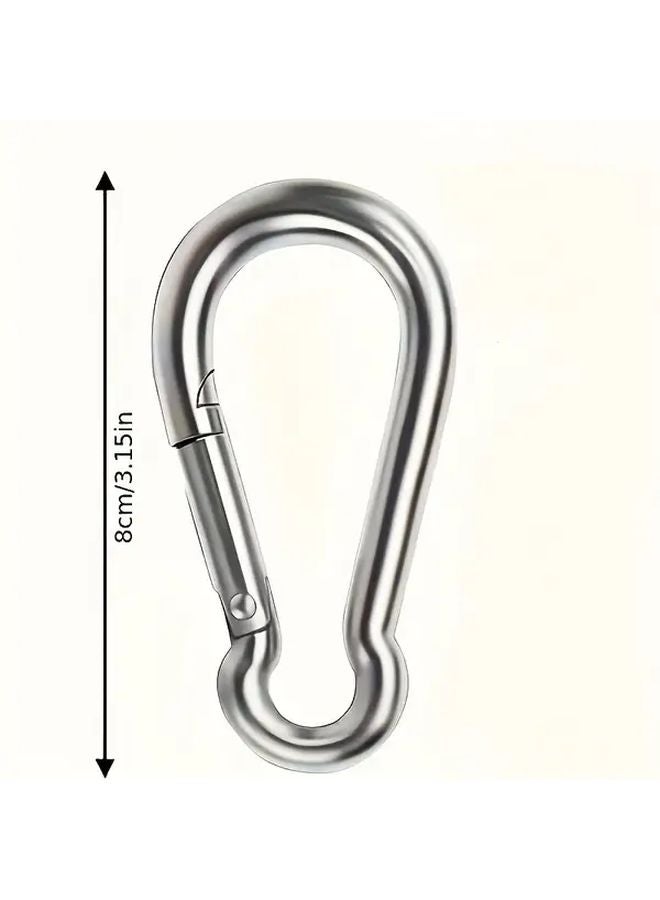 4 قطع من خطاطيف الينابيع الفولاذية المقاومة للصدأ D الشكل الثقيلة من نوع 304 فضي - Image 3