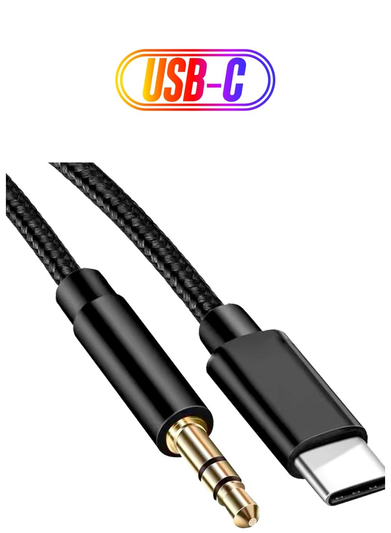 Excefore USB Type C Aux Cable, 3.5mm Aux Audio Jack Cab, USB C to 3.5mm In Car for Headphone Speaker Computer, Universal 3.5mm Stereo Plug Cord, Aux Cable Adapter Commpatable with Samsung Huawei - Image 1