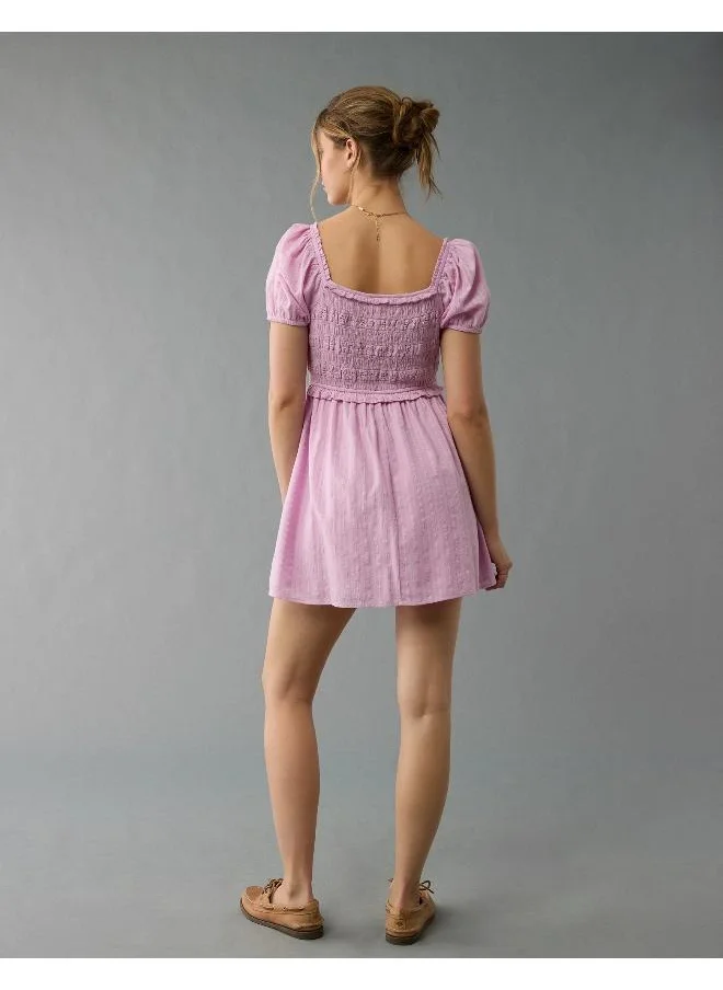 American Eagle AE Long-Sleeve Lace Mini Dress