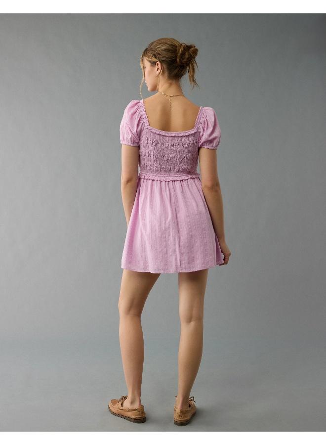 American Eagle Smocked Bodice Mini Dress - Image 4