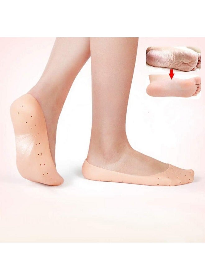 Generic Silicone Moisturizing Ultra-Soft Spa Socks For Repair Dry ed Feet And Ankles, Skincare, Footful Beauty, Spa Moisturizing Gel Socks,Spa Socks for ed heels  - Image 3