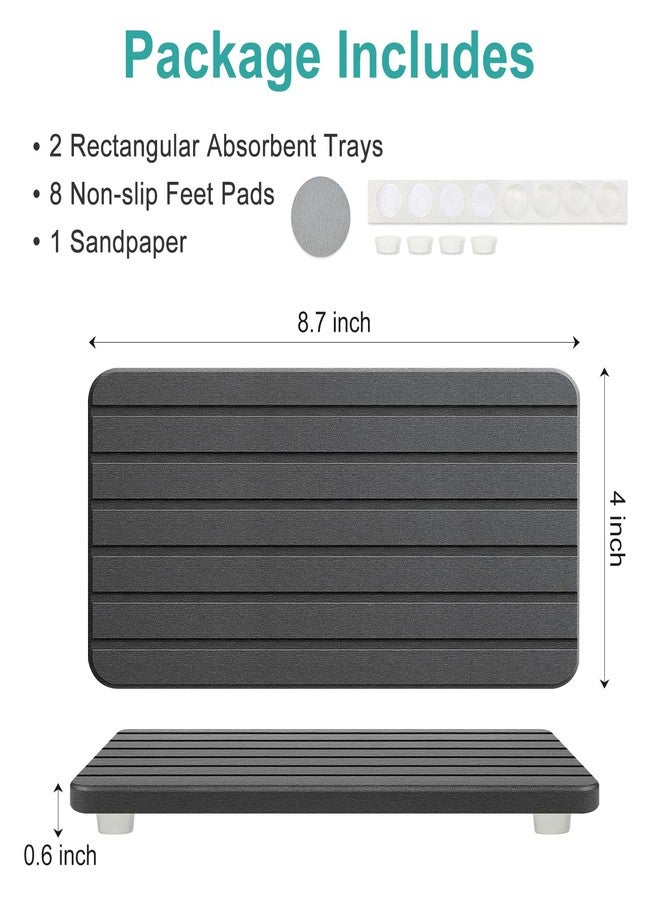 Deceram Diatomite Stone Sink Tray Drying Mat for Kitchen Sink Bathroom Counter Trays Diatomaceous Earth Dish Water Absorbing Stone Quick Dry Soap Tray Dispenser Holder Black Bathroom Decor Accessories - Image 5