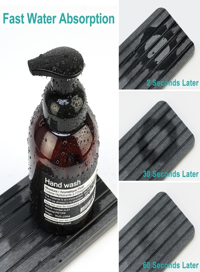 Deceram Diatomite Stone Sink Tray Drying Mat for Kitchen Sink Bathroom Counter Trays Diatomaceous Earth Dish Water Absorbing Stone Quick Dry Soap Tray Dispenser Holder Black Bathroom Decor Accessories - Image 3