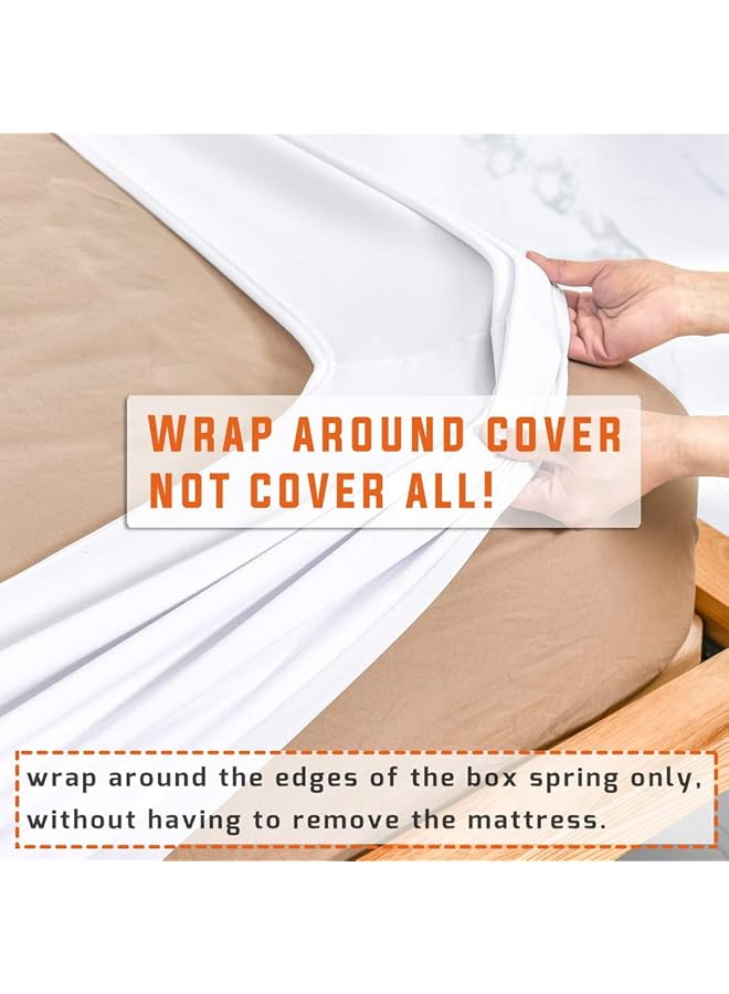 إيروريكس غطاء سرير زنبركي ممتاز، غطاء سرير محدث، غطاء مرتبة، مقاس كينج كاليفورنيا كينج، مقاس كينج سبليت، أبيض - Image 2