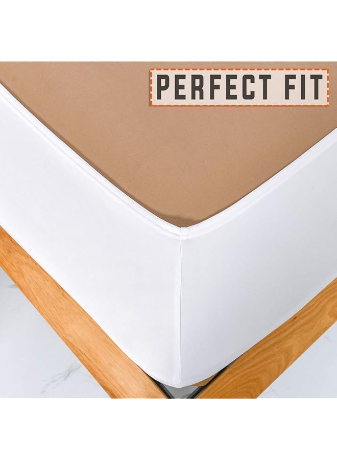 إيروريكس غطاء سرير زنبركي ممتاز، غطاء سرير محدث، غطاء مرتبة، مقاس كينج كاليفورنيا كينج، مقاس كينج سبليت، أبيض - Image 5