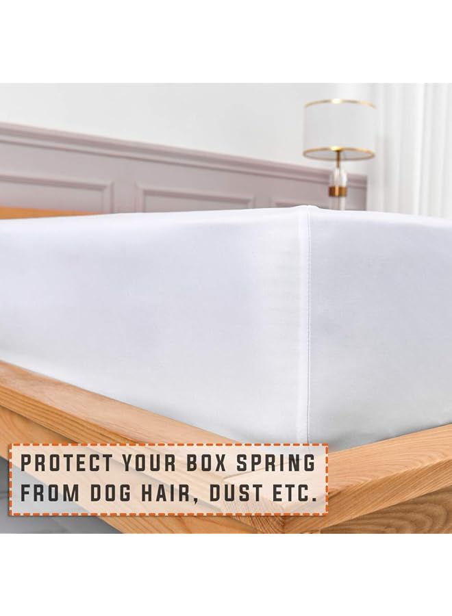 إيروريكس غطاء سرير زنبركي ممتاز، غطاء سرير محدث، غطاء مرتبة، مقاس كينج كاليفورنيا كينج، مقاس كينج سبليت، أبيض - Image 4