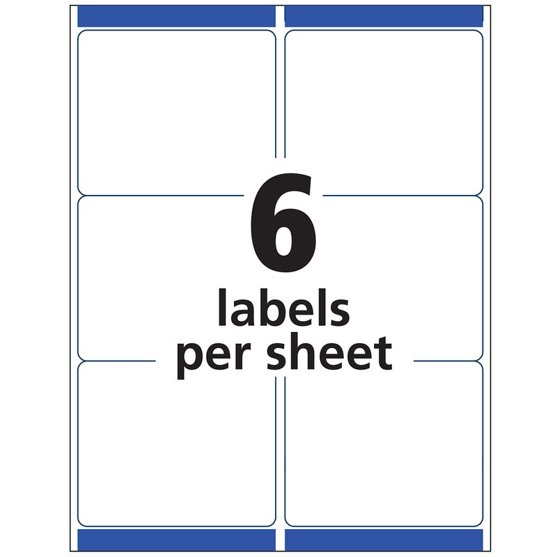 Avery Printable Shipping Labels with Sure Feed, 3-1/3" x 4", Matte Clear, 300 Blank Mailing Labels (5664) - Image 5
