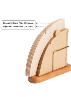 ELFSA Cherry Base Coffee Filter Holder Pure Brass Coffee Filter Paper Storage Rack Filter Paper Container Stand Suitable For V60 And Fan Shape And Flat-Bottomed Pour Over Filter Paper  - Image 3