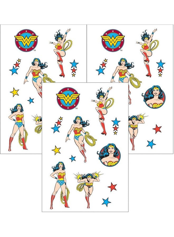 Playhouse Dc Comics Wonder Woman Pack Of Three Perforated Sticker Half-Sheets - Image 1