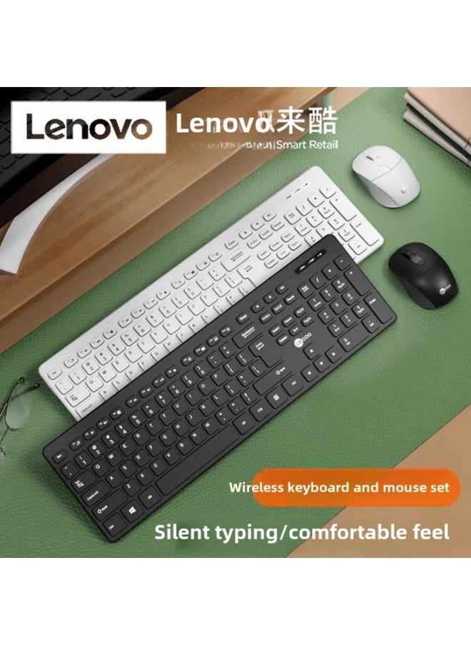 ماركة غير محددة - To Cool KW201 بدلة ماوس لوحة المفاتيح اللاسلكية، توفير الطاقة الذكي 2.4G، بدلة لوحة مفاتيح كمبيوتر مكتبية للأعمال - مواصفات الدفعة: مجموعة لوحة مفاتيح وماوس لاسلكية Aoc Km210 [أبيض] - Image 1