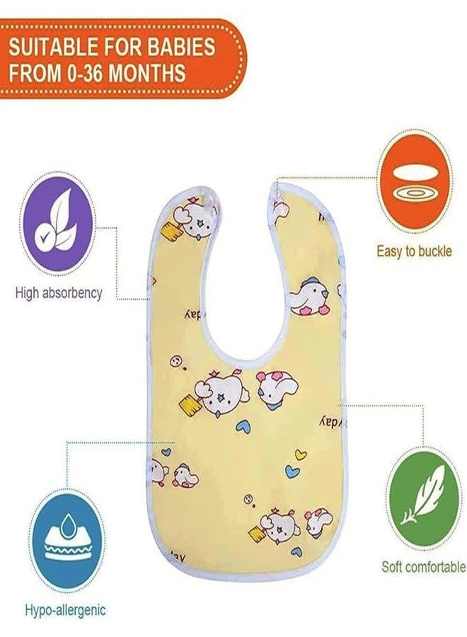 Joy Buzz Waterproof Spill Resistant Baby Feeding Printed Cotton Bibs With Snap Button Closure for 0 to 12 months new born baby/toddler - Pack of 2 (Multicolor 2) - Image 4