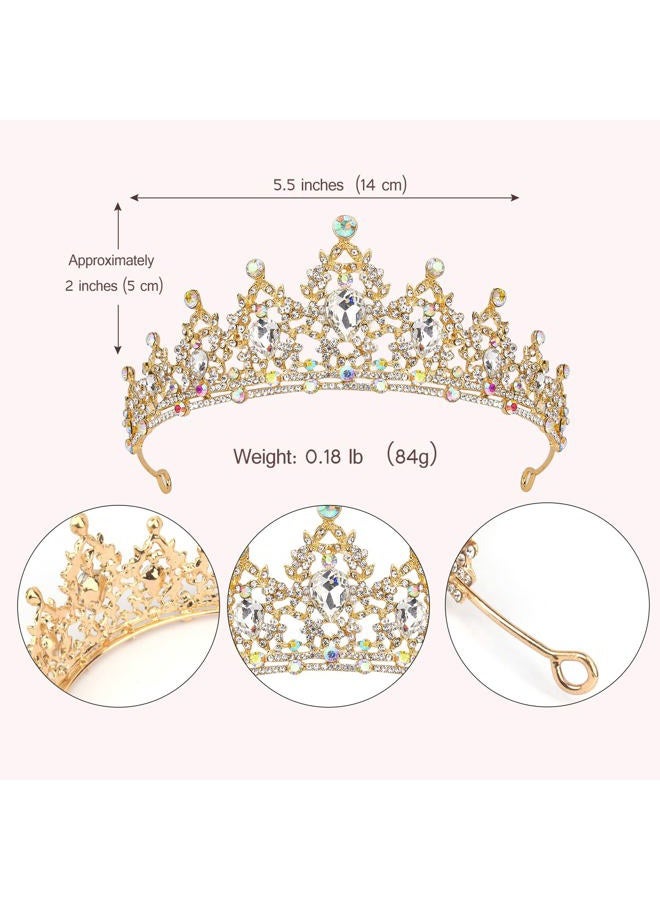SuPoo Crowns for Women Gold Tiara and Crown Queen Birthday Tiara AB Crystal Headband Rhinestone Hair Accessories Shiny Princess Decoration for Wedding Party Prom Gifts - Image 4