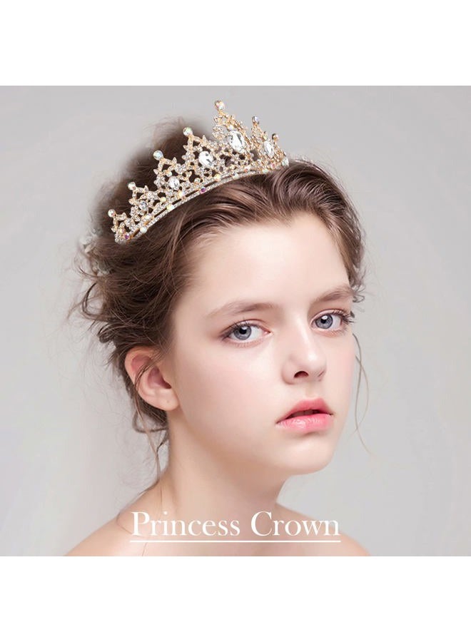 SuPoo Crowns for Women Gold Tiara and Crown Queen Birthday Tiara AB Crystal Headband Rhinestone Hair Accessories Shiny Princess Decoration for Wedding Party Prom Gifts - Image 3