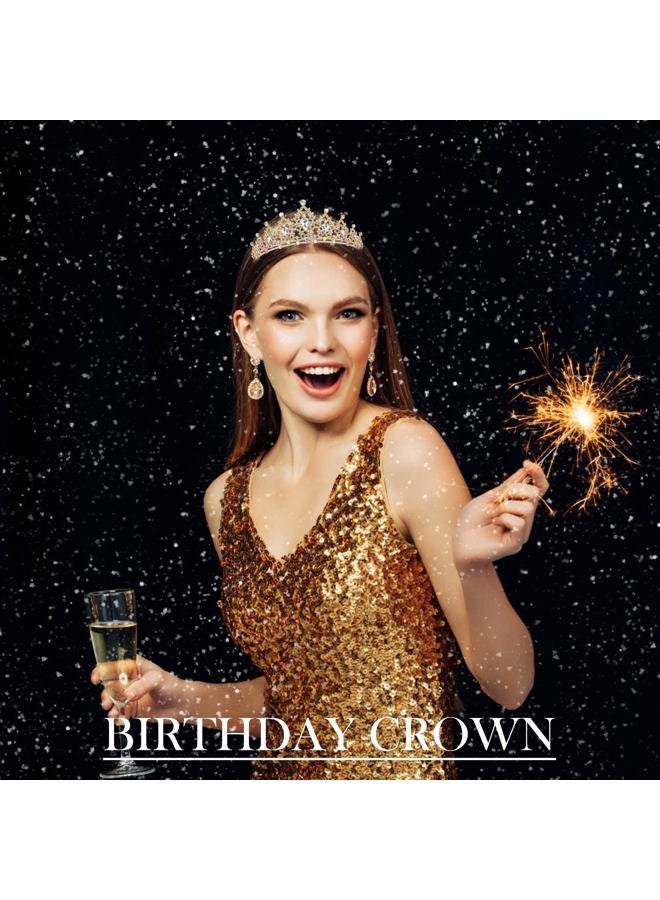 SuPoo Crowns for Women Gold Tiara and Crown Queen Birthday Tiara AB Crystal Headband Rhinestone Hair Accessories Shiny Princess Decoration for Wedding Party Prom Gifts - Image 5