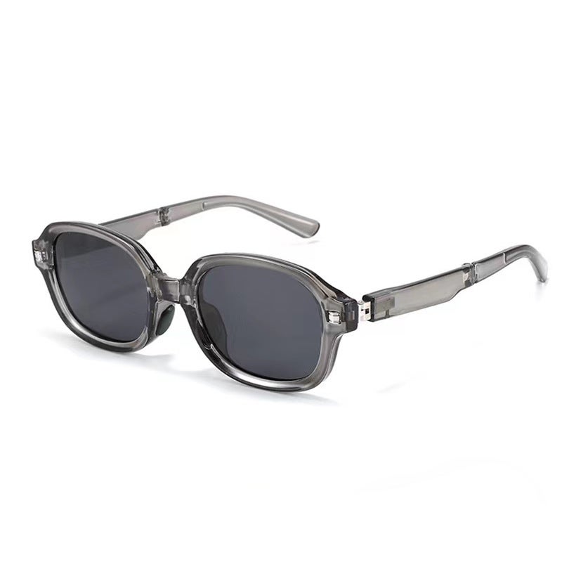 New Womens Folding Sunglasses UV Protection Polarized Light gray frame black gray sheet