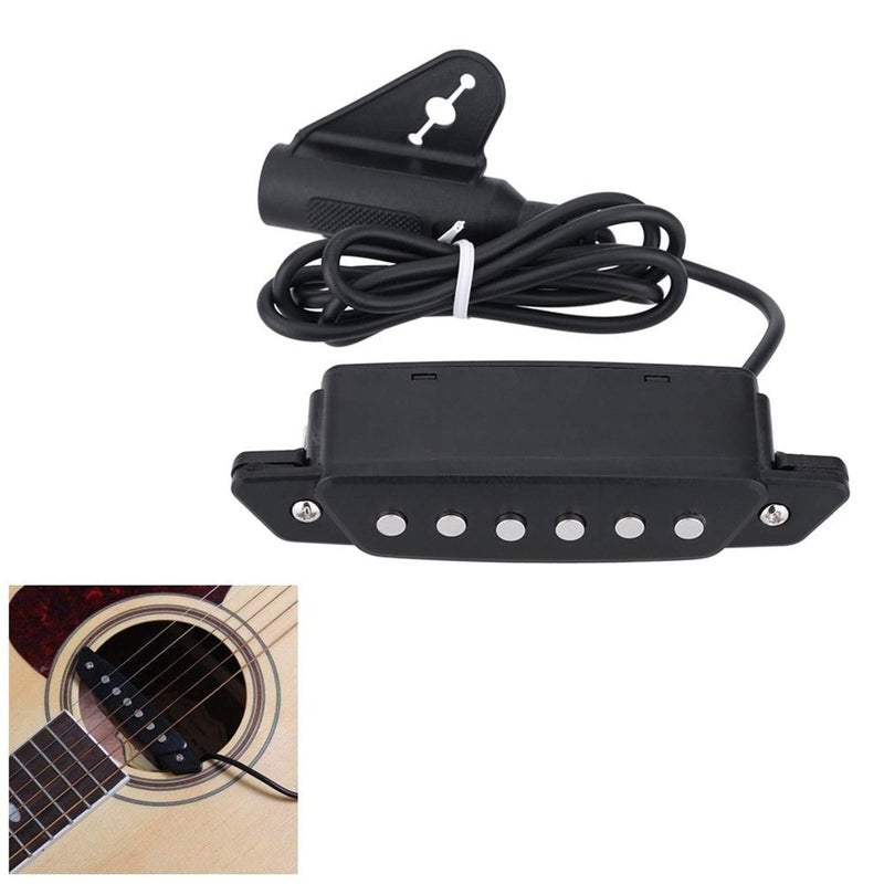 Swhmc 1pcs 6-String SH-85 Soundhole Pickup EQ Preamp Pickup with Active Power Jack for Folk Acoustic Guitar, Ukulele (Sanding Black) - Image 5