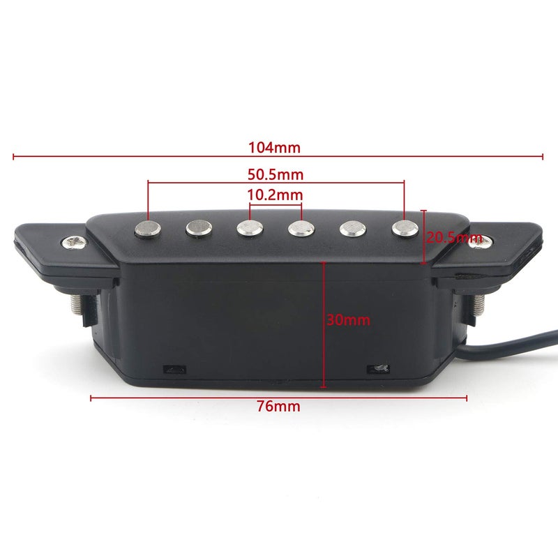 Swhmc 1pcs 6-String SH-85 Soundhole Pickup EQ Preamp Pickup with Active Power Jack for Folk Acoustic Guitar, Ukulele (Sanding Black) - Image 3