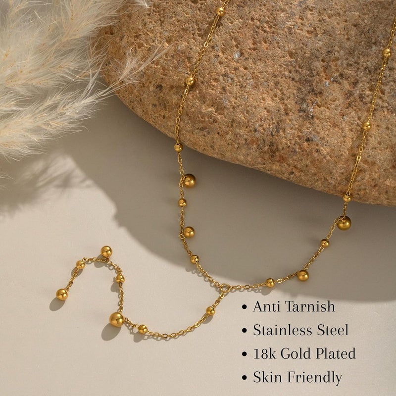 MONOZO pendant necklace chain for women girls Love anti tarnish stainless steel 18k gold plated stylish Neck Chain | Modern Design | Birthday Anniversary gift Valentine Accessories - Image 3