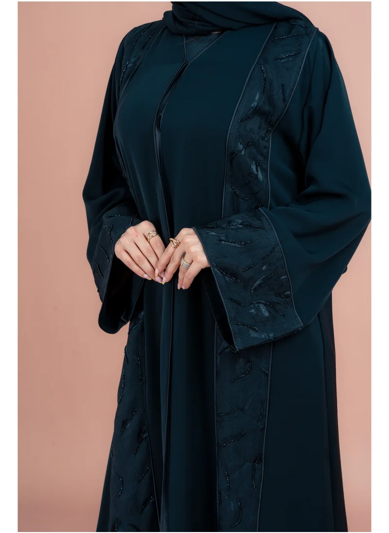 اكسا عباية كلاسيكية شغل يدوي دقيق AIK153 اسود