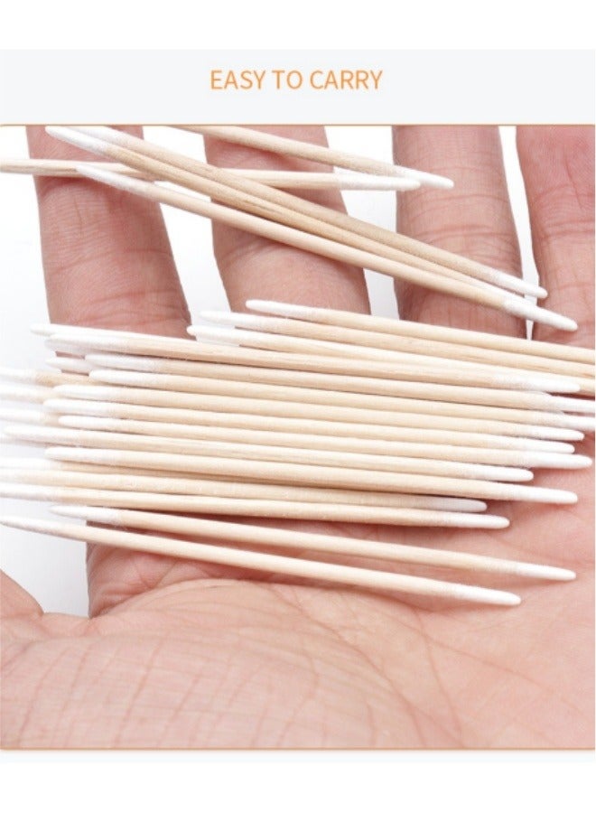 Generic 100 Pieces Disposable Double-Headed Cotton Swabs Pointed Wooden Sticks Makeup Sticks Cosmetic Applicator Sticks  - Image 3