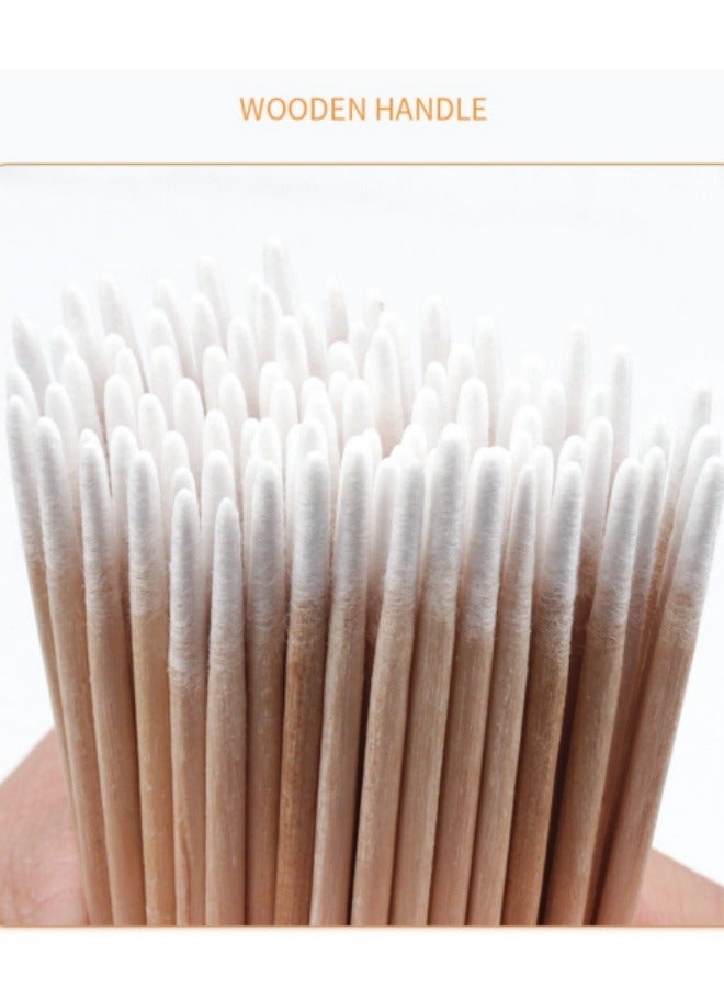 Generic 100 Pieces Disposable Double-Headed Cotton Swabs Pointed Wooden Sticks Makeup Sticks Cosmetic Applicator Sticks  - Image 4