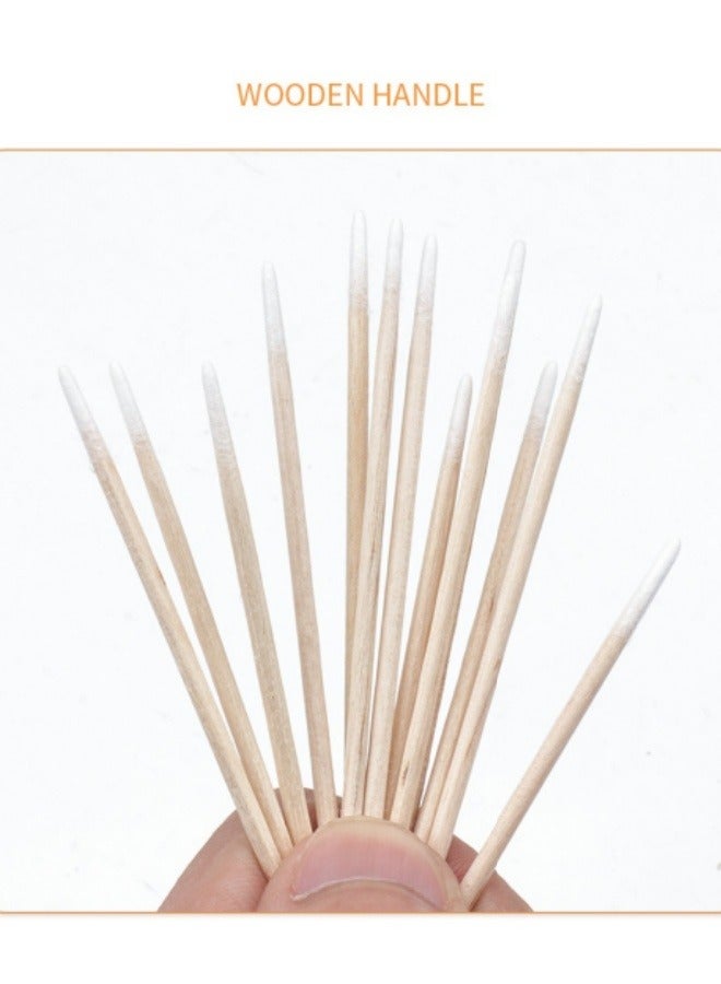 Generic 100 Pieces Disposable Double-Headed Cotton Swabs Pointed Wooden Sticks Makeup Sticks Cosmetic Applicator Sticks  - Image 5