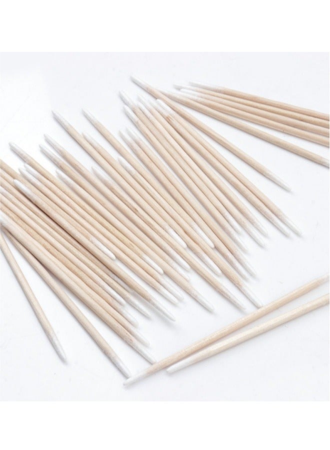 Generic 100 Pieces Disposable Double-Headed Cotton Swabs Pointed Wooden Sticks Makeup Sticks Cosmetic Applicator Sticks  - Image 1