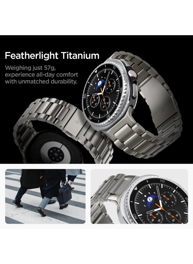 Spigen حزام تيتانيوم حقيقي بتصميم عصري لساعة سامسونج جالكسي ووتش 8 كلاسيك 46 مم، جالكسي ووتش 8 44/40 مم (2025) - تيتانيوم طبيعي - Image 4