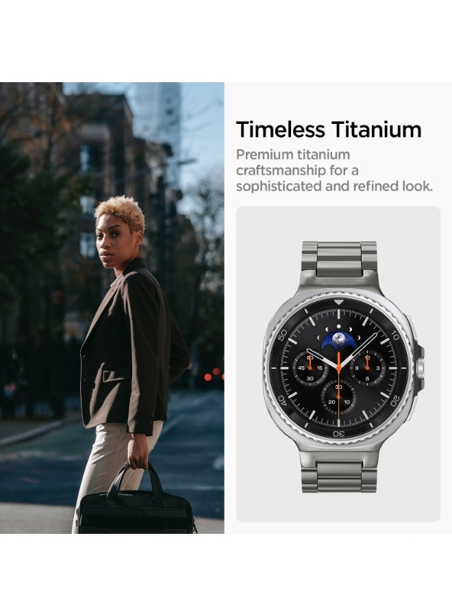 Spigen حزام تيتانيوم حقيقي بتصميم عصري لساعة سامسونج جالكسي ووتش 8 كلاسيك 46 مم، جالكسي ووتش 8 44/40 مم (2025) - تيتانيوم طبيعي - Image 3