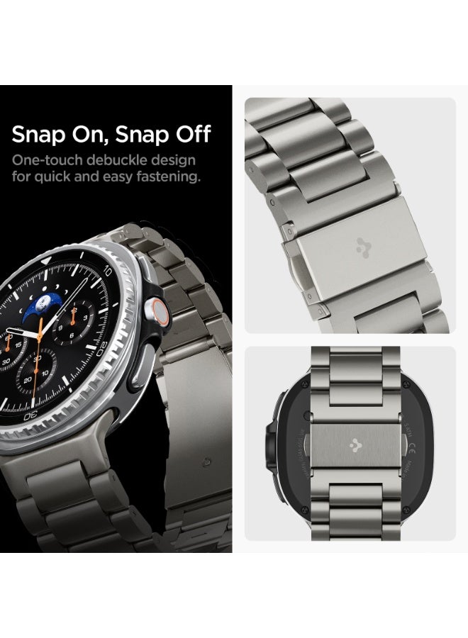 Spigen حزام تيتانيوم حقيقي بتصميم عصري لساعة سامسونج جالكسي ووتش 8 كلاسيك 46 مم، جالكسي ووتش 8 44/40 مم (2025) - تيتانيوم طبيعي - Image 5