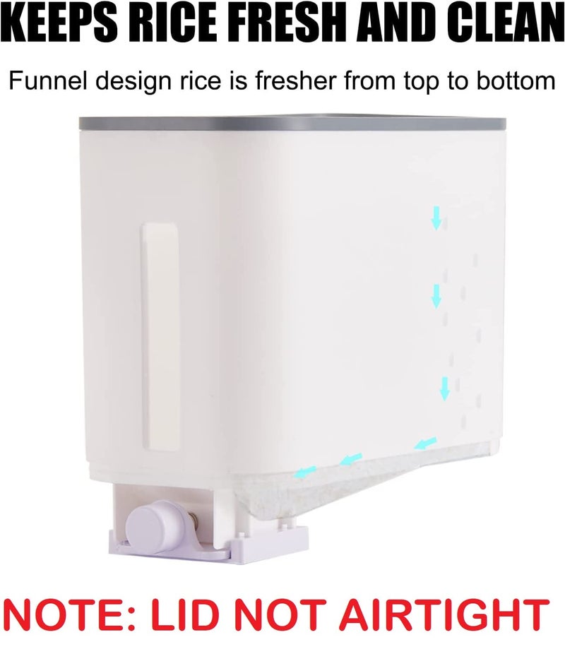 IKTU Plastic Rice Dispenser Large Grain Container Storage Box With Lid Measuring Cup Moisture Proof Lentils Pulses Rice Dispenser For Kitchen Upto 10Kg Capacity (Grey, 10) - Image 4