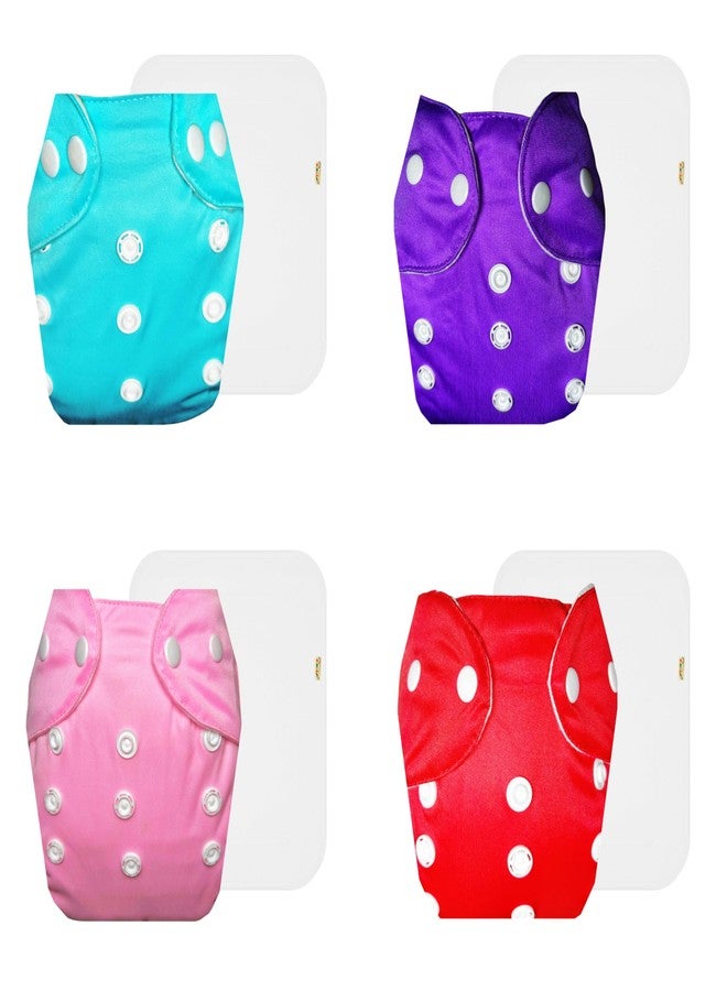 Dumbledo Lite Cloth Diaper with Cotton Insert (Pack of 4) | Soft & Gentle | Reusable & Washable | Quick Dry | Trusted by Moms | 3 Months - 2 Years | Unisex Baby - Image 1