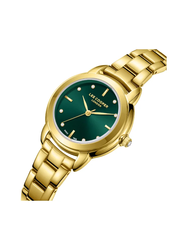 Lee Cooper Lee Cooper LC08024.170 Women's Analog Display Watch & Metal Strap Gold