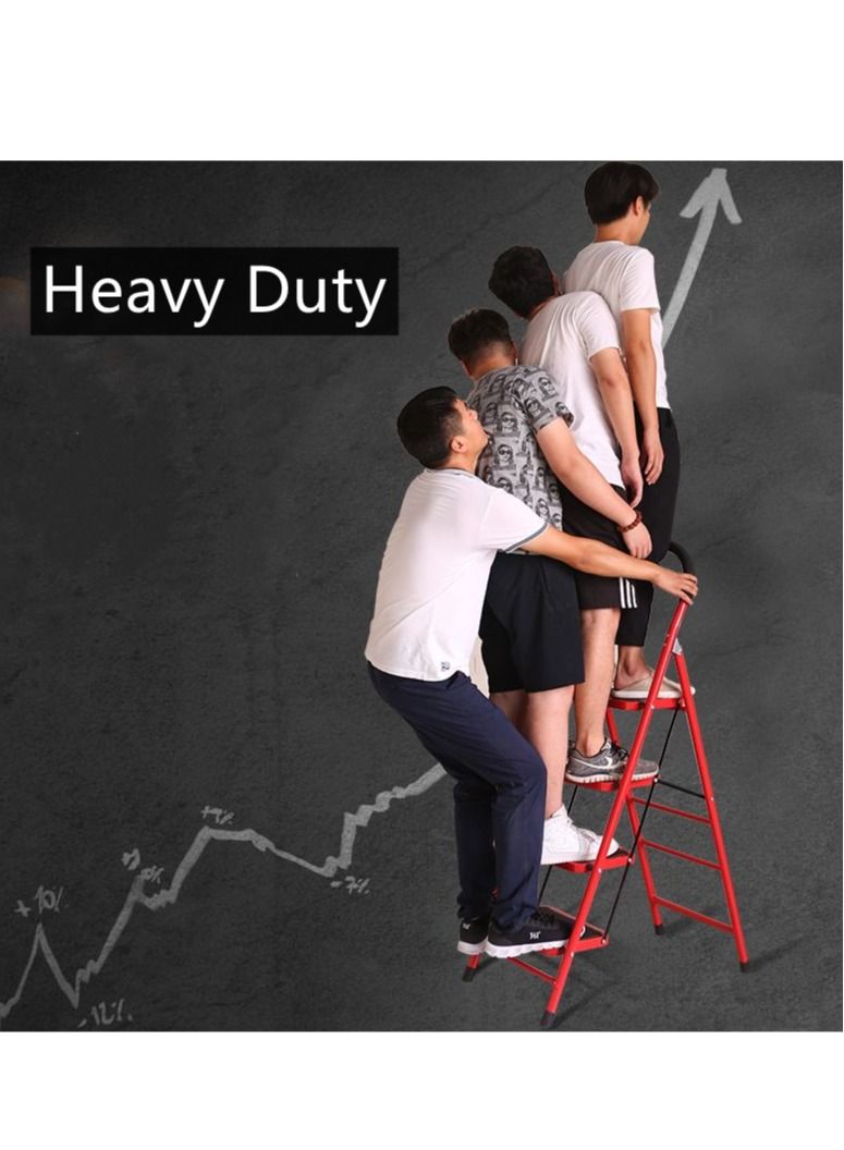 صن رايز 3 الخطوة  سلم قابل للطي من  درجات مع دواسة عريضة مضادة للانزلاق سلم متين من الستيل ومقبض مريح من الستيل - Image 5