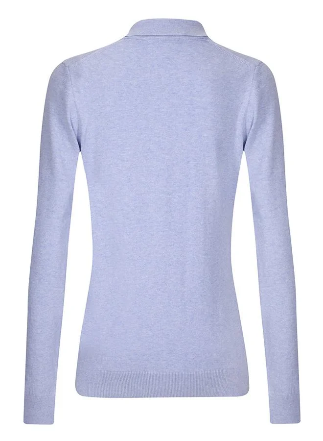 FELIX HARDY Blue Polo Neck Buttoned Pullover for Women | Best Price UAE