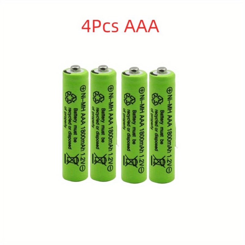 4 قطع AAA 1800mAh 1.2V Ni-MH قابلة للشحن، مناسبة لأضواء LED، الألعاب، الآلات الحاسبة، الموازين الإلكترونية، فرشاة الأسنان الكهربائية - Image 1