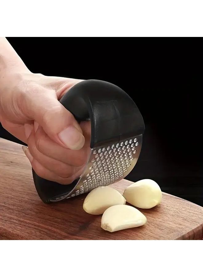 Stainless Steel Manual Garlic Press Handheld Mincer Crusher 1pc Kitchen Tool - Image 2