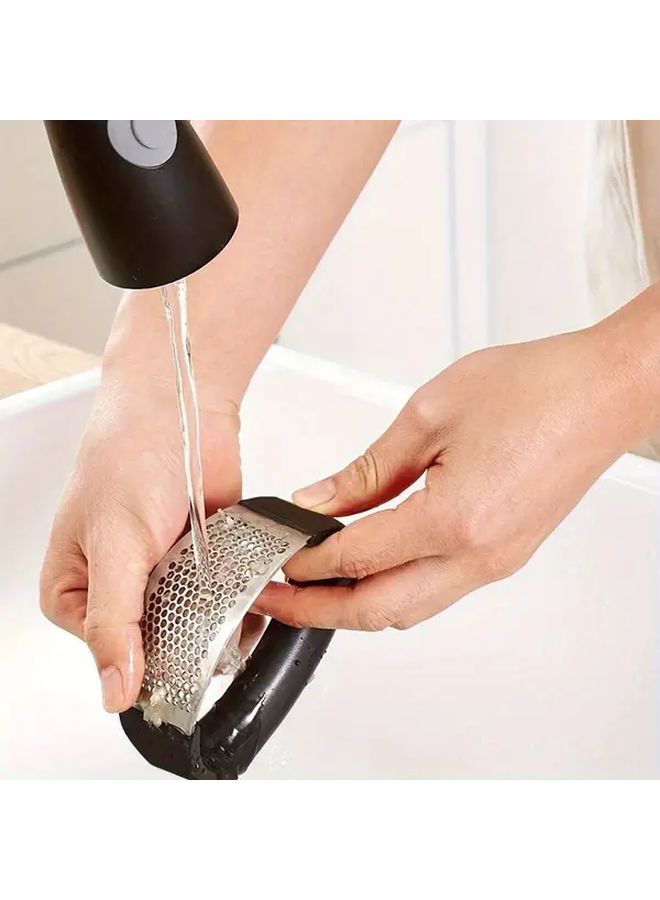 Stainless Steel Manual Garlic Press Handheld Mincer Crusher 1pc Kitchen Tool - Image 5