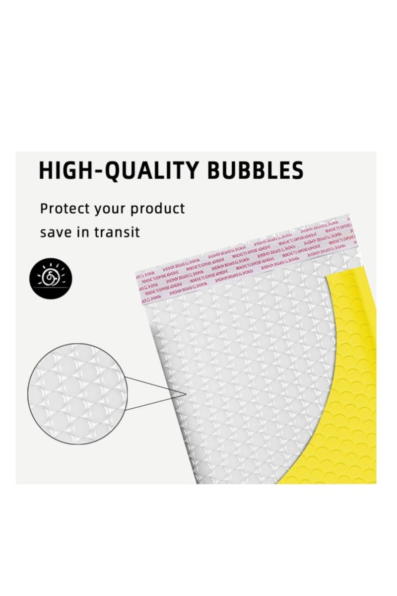 الواحة-TH عبوة من 20 كيسًا بريديًا فقاعيًا ذاتي الغلق مقاس 18×23 سم، كيس مبطن للتغليف والشحن باللون الأصفر - Image 2