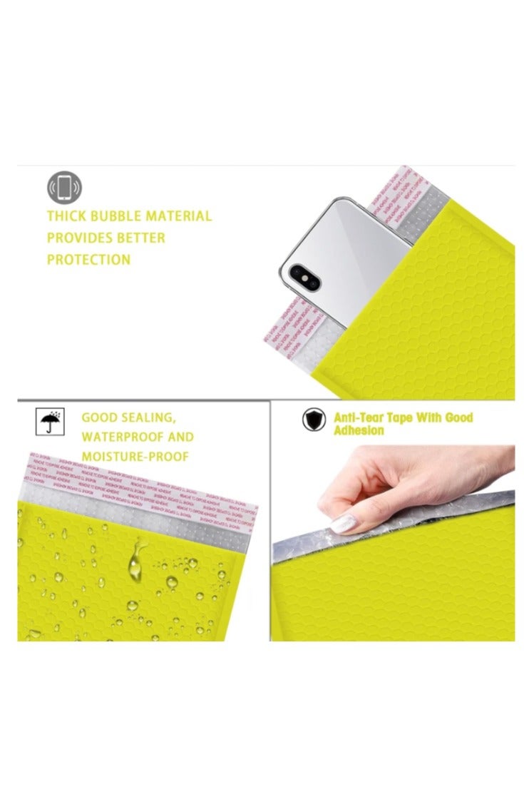 الواحة-TH عبوة من 20 كيسًا بريديًا فقاعيًا ذاتي الغلق مقاس 18×23 سم، كيس مبطن للتغليف والشحن باللون الأصفر - Image 4