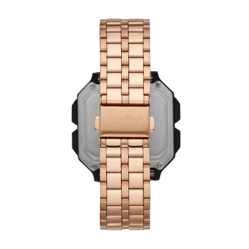 PUMA Digital Quartz Watch for Women With Rose Gold Stainless Steel Band- 5 ATM - PU P5035
