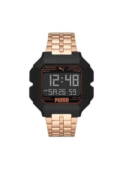 بوما Digital Quartz Watch for Women With Rose Gold Stainless Steel Band- 5 ATM - PU P5035