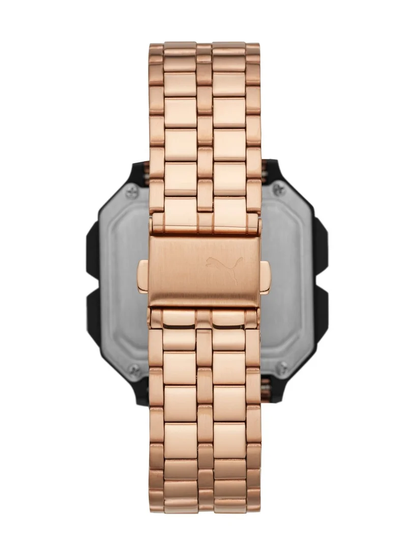 PUMA Digital Quartz Watch for Women With Rose Gold Stainless Steel Band- 5 ATM - PU P5035