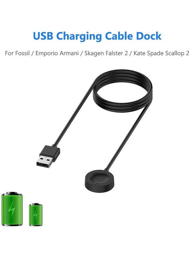Magnetic Smart Watch USB Charging Cable Dock Wireless Charger for Fossil Gen 4 5 Black - Image 4