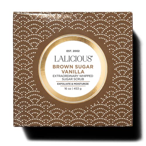 LALICIOUS سكر بني فانيليا لاليشس مقشر للجسم مرطب استثنائي مقشر للجسم مخفوق مقشر للجسم بلطف مقشر للجسم لبشرة متألقة خالي من البارابين 16 أونصة - Image 5