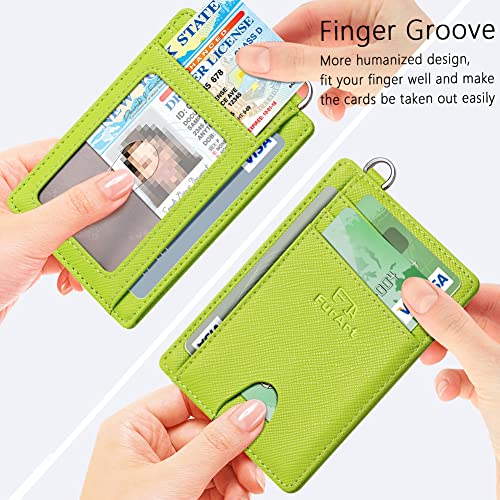 FurArt محفظة FurArt نحيفة وعصرية، محفظات جيب أمامية، حجب RFID، حامل بطاقات ائتمان للرجال - أخضر تفاحي - Image 3