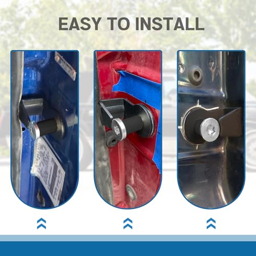 UNIGT 2 Pack Door Striker Bolts Set Includes Bushing Compatible with 1980-1997 Ford / 1987-89 Lincoln / 1981-90 Mercury Door Latch Lock Striker Bolts Replace E9AZ5422008A / 38448-Black - Image 3
